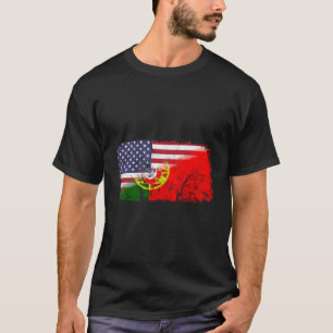 Portugisiska amerikanska Flagga USA Luso American  T Shirt