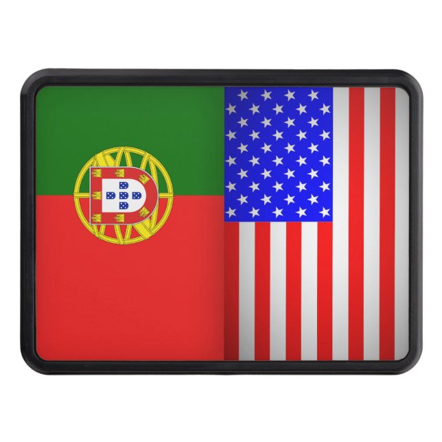 Portugisiska amerikanska flaggor dragkroksskydd (Framsidan)