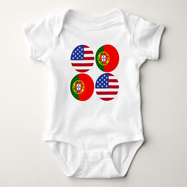 Portugisiska amerikanska flaggor t shirt (Framsida)