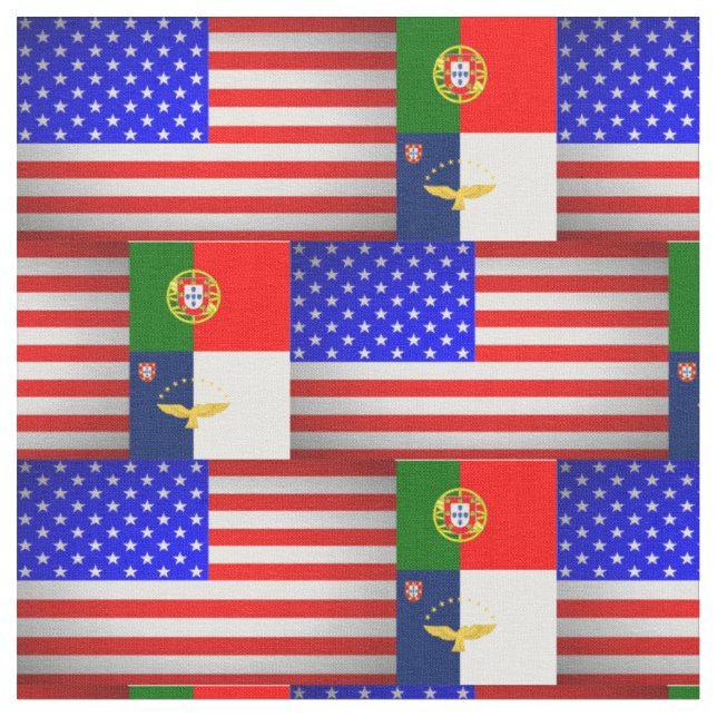 Portugisiska amerikanska flaggor tyg (Närbild)