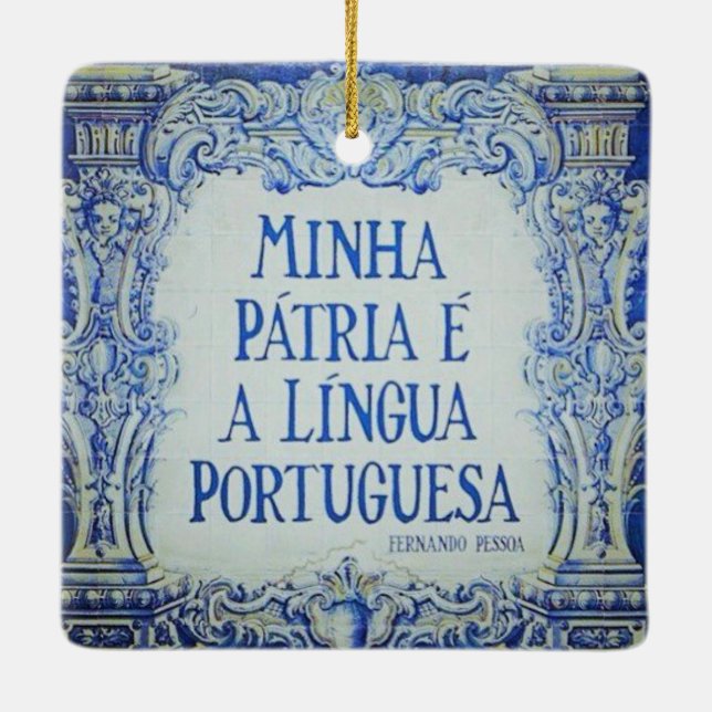 Portugisiska Azuleijo Premium Square Ornament (Baksida)