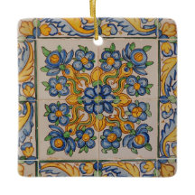 Portugisiska Azuleijo Premium Square Ornament