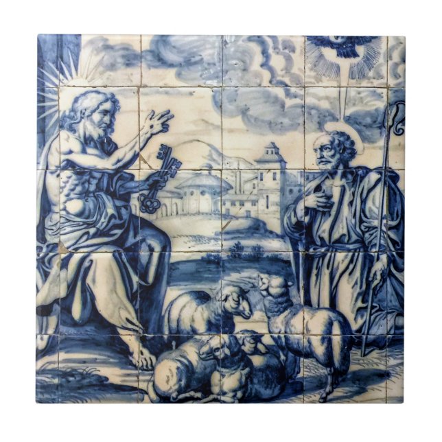 Portugisiska Azulejo 005 Kakelplatta (Framsidan)