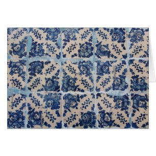 Portugisiska Azulejo belägger med tegel Hälsningskort