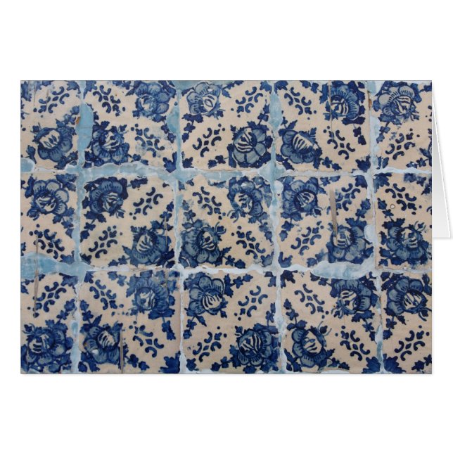 Portugisiska Azulejo belägger med tegel Hälsningskort (Framsidan Horizontal)