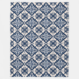 Portugisiska Azulejo Blue och White Fleecefilt
