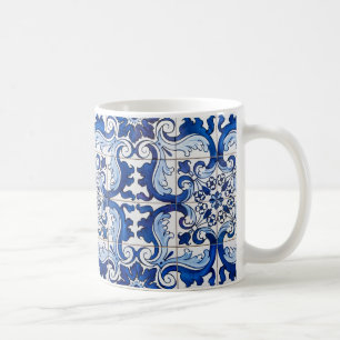 Portugisiska Azulejo Glazed Tiles Kaffemugg