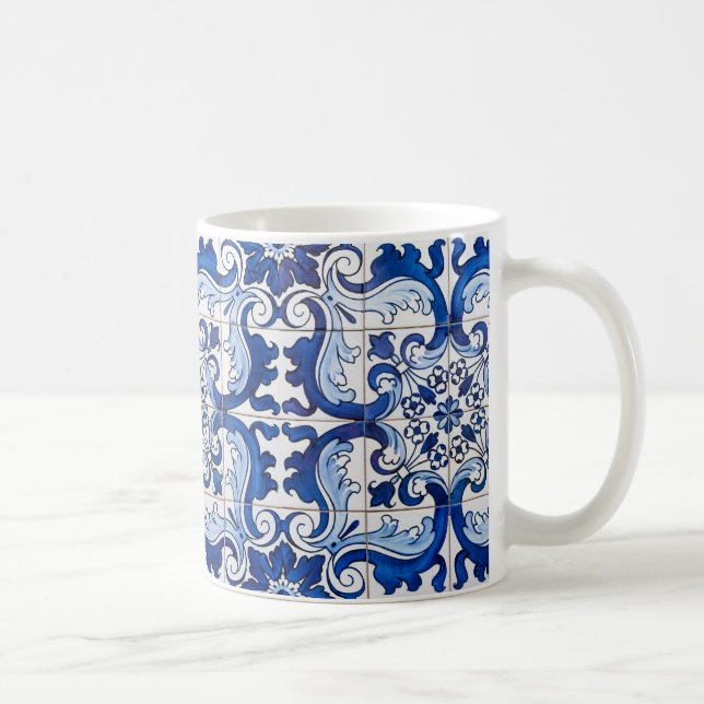 Portugisiska Azulejo Glazed Tiles Kaffemugg (Höger)