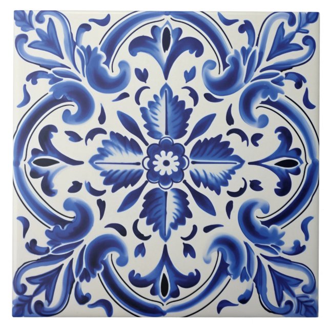 Portugisiska Azulejo Mönster Kakelplatta (Framsidan)