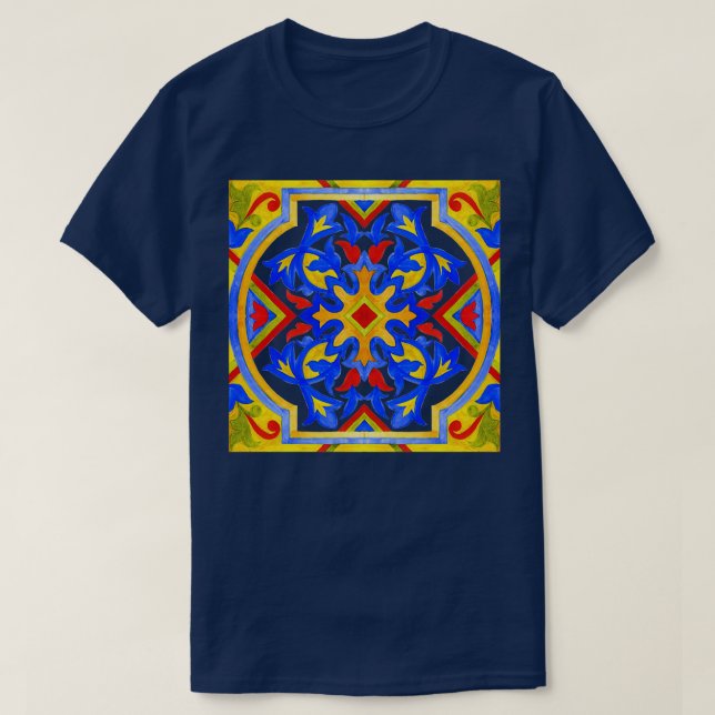 Portugisiska azulejo-plattor Gorgous mönster 9 T Shirt (Design framsida)