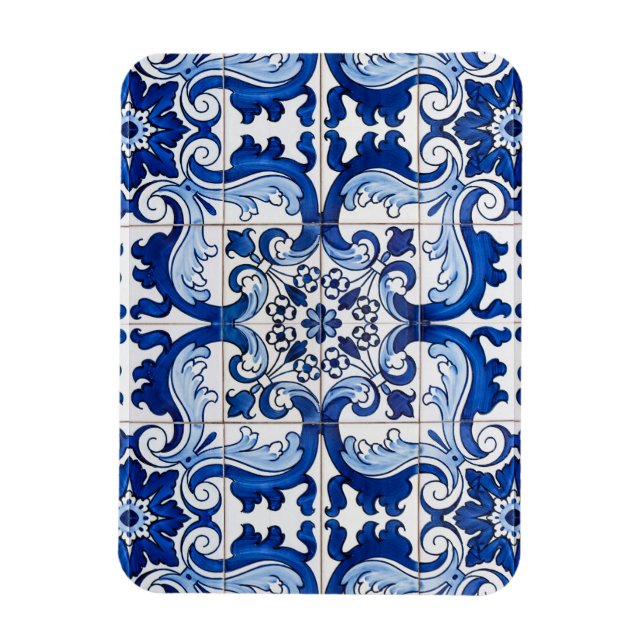 Portugisiska Azulejo Seamless Mönster Magnet (Vertikal)