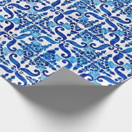 Portugisiska Azulejo som slår in papper Presentpapper