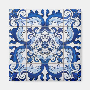 Portugisiska Azulejo Tiles Mönster Magnet
