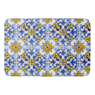 Portugisiska Azulejo traditionella brickor på Badrumsmatta