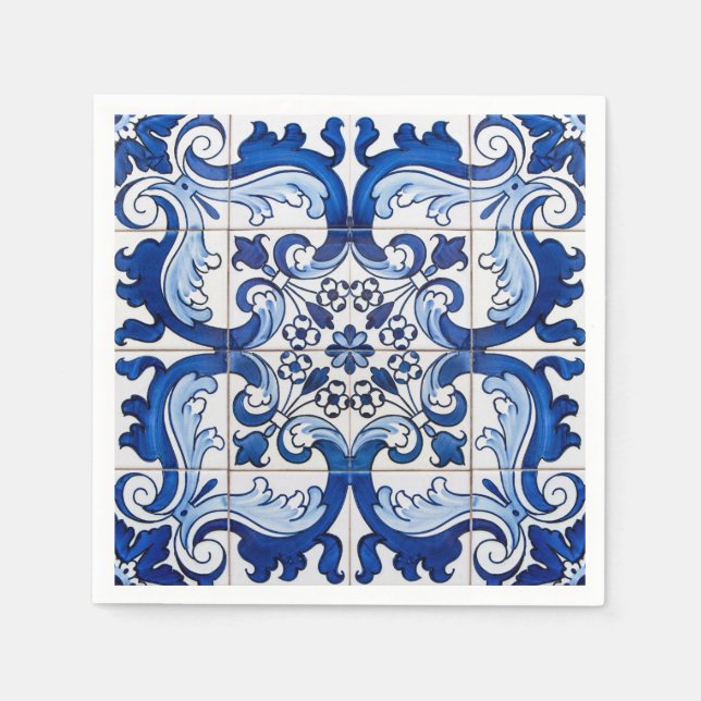 Portugisiska Azulejo Vintage Pappersservett (Framsidan)