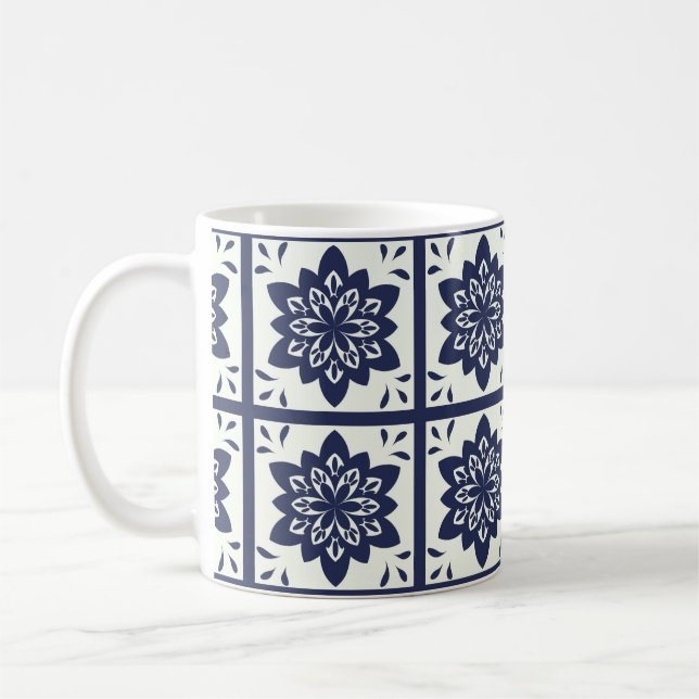Portugisiska Azulejos belägger med tegel Kaffemugg (Vänster)