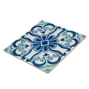 Portugisiska Azulejos Blue-Blommönstret  Kakelplatta