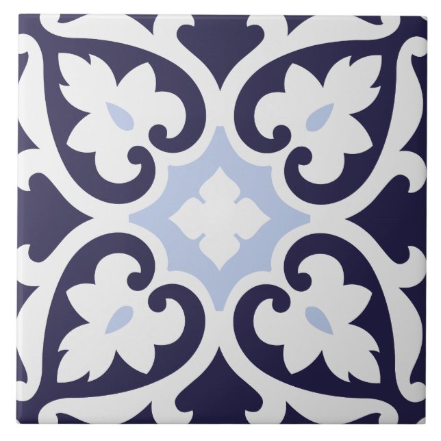Portugisiska Azulejos Indigo blue och white Classi Kakelplatta (Framsidan)