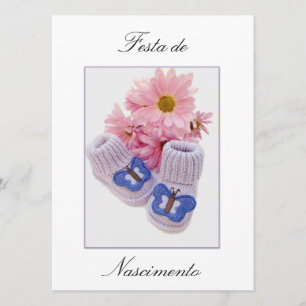 Portugisiska: Babydusch/Convite Chá de Bebe Inbjudningar