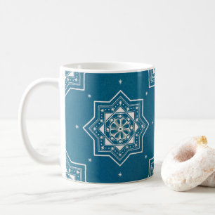 Portugisiska blå Azulejos Tile Mönster Kaffemugg