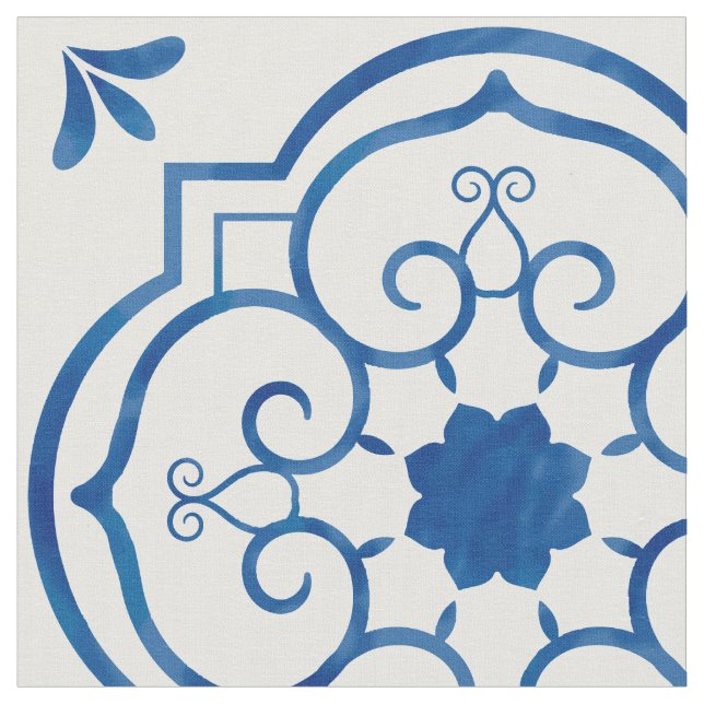 Portugisiska blå vävnad tyg (Närbild)