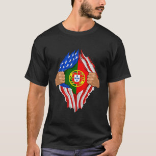 Portugisiska Blood Inside Me Portugal Flagga Gift T Shirt