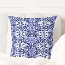 Portugisiska Blue Azulejo Tile Mönster Dekorativ k