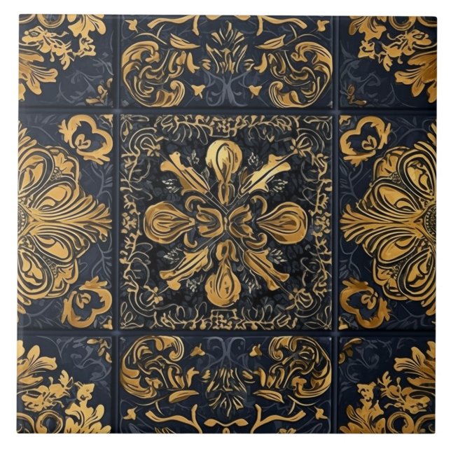 Portugisiska brickor för timofri skönhet kakelplatta (Framsidan)