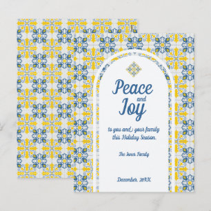 Portugisiska brickor Peace and Joy-julkort Helg Vykort