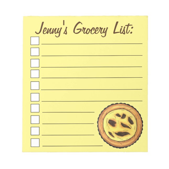 Portugisiska Custard Egg Tart Pastel Pastéis de Na Anteckningsblock (Framsida)