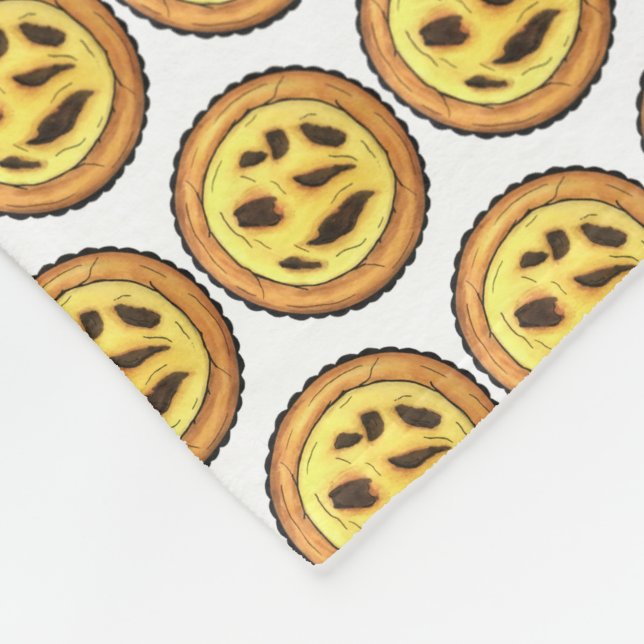 Portugisiska Custard Egg Tart Pastel Pastéis de Na Fleecefilt (Hörn)