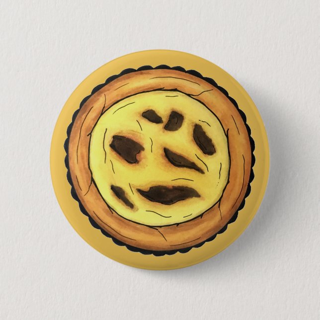 Portugisiska Custard Egg Tart Pastel Pastéis de Na Knapp (Framsida)