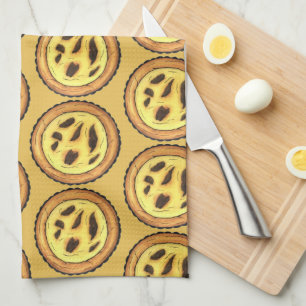 Portugisiska Custard Egg Tart Pastel Pastéis de Na Kökshandduk