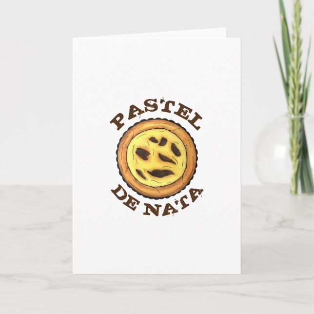Portugisiska Custard Egg Tart Pastel Pastéis de Na Kort (Framsida)