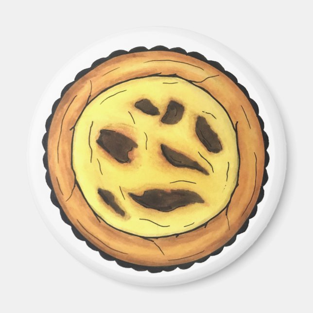 Portugisiska Custard Egg Tart Pastel Pastéis de Na Magnet (Framsidan)