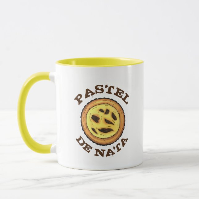 Portugisiska Custard Egg Tart Pastel Pastéis de Na Mugg (Vänster)