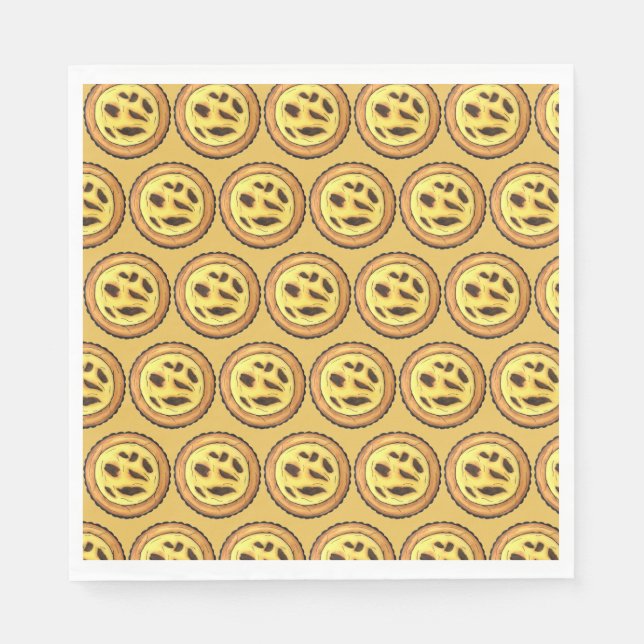 Portugisiska Custard Egg Tart Pastel Pastéis de Na Pappersservett (Framsidan)