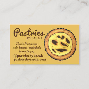 Portugisiska Custard Egg Tart Pastel Pastéis de Na Visitkort