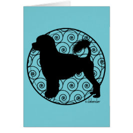 Portugisiska den lejona vattenhunden vinkar hälsningskort