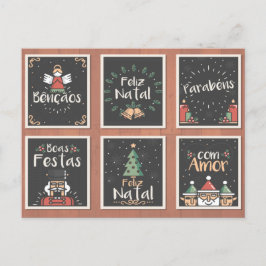 PORTUGISISKA FELIZ NATAL CHRISTMAS-KORT UPPSATT HELG VYKORT
