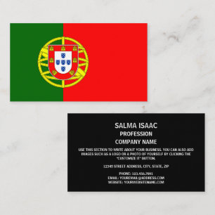 Portugisiska Flagga, Flagga Portugal Visitkort