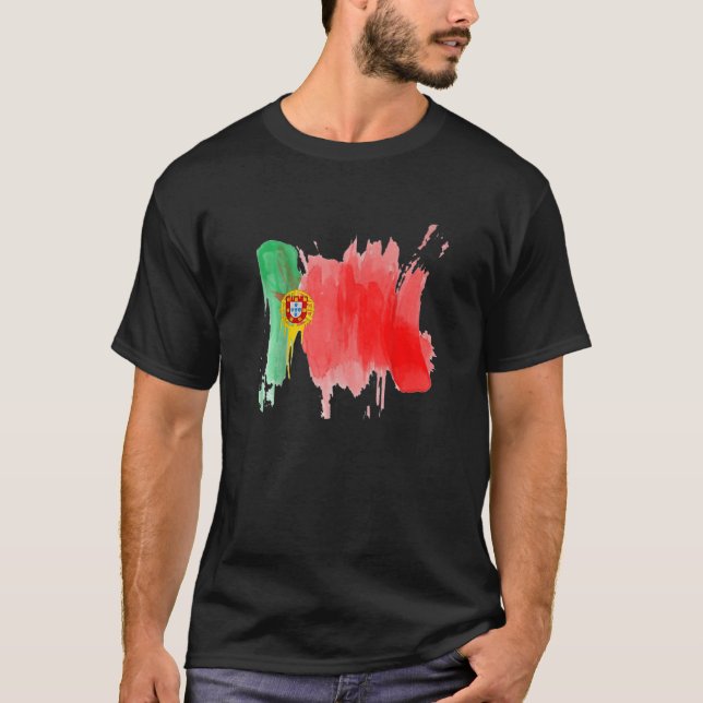 Portugisiska Flagga Fotboll för Portugal Manar T Shirt (Framsida)
