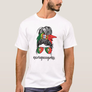 Portugisiska Flagga Girl Portugal T Shirt