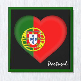 Portugisiska flagga & Heart, Portugal helgdag/spor Magnet