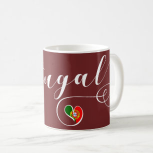Portugisiska Flagga Heart, Portugal Kaffemugg