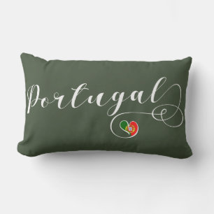 Portugisiska Flagga Heart, Portugal Lumbarkudde