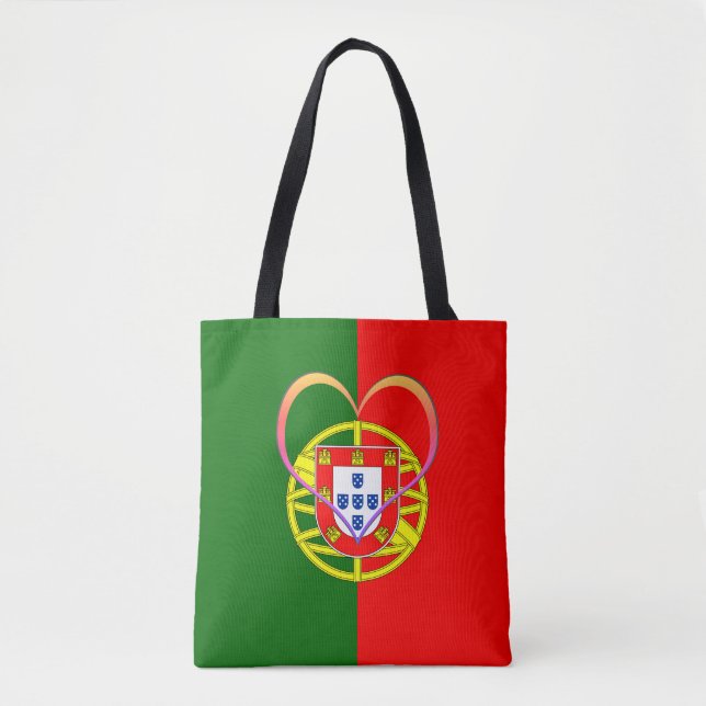 Portugisiska flagga & Heart - Portugal/sportfantas Tygkasse (Framsida)