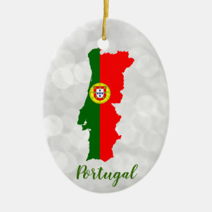 Portugisiska Flagga Karta Julgransprydnad Keramik
