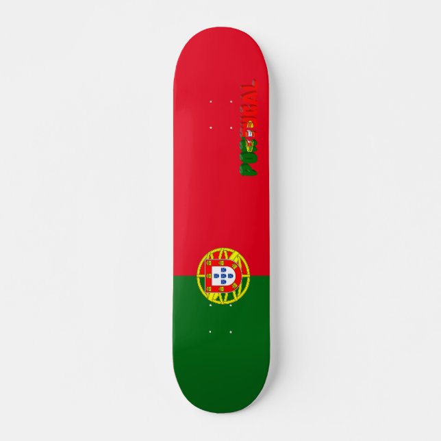 Portugisiska flagga mini skateboard bräda 18,5 cm (Framsida)