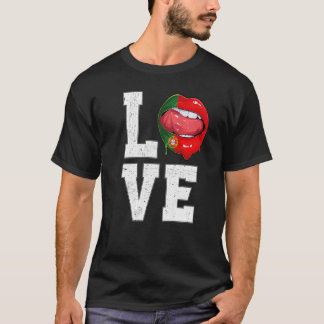 Portugisiska Flagga Oceanen Fläkt Kärlek T Shirt